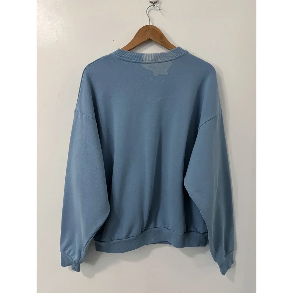 Alo Yoga Crewneck Sweatshirt Blue Relaxed Fit Logo Women's Size M
